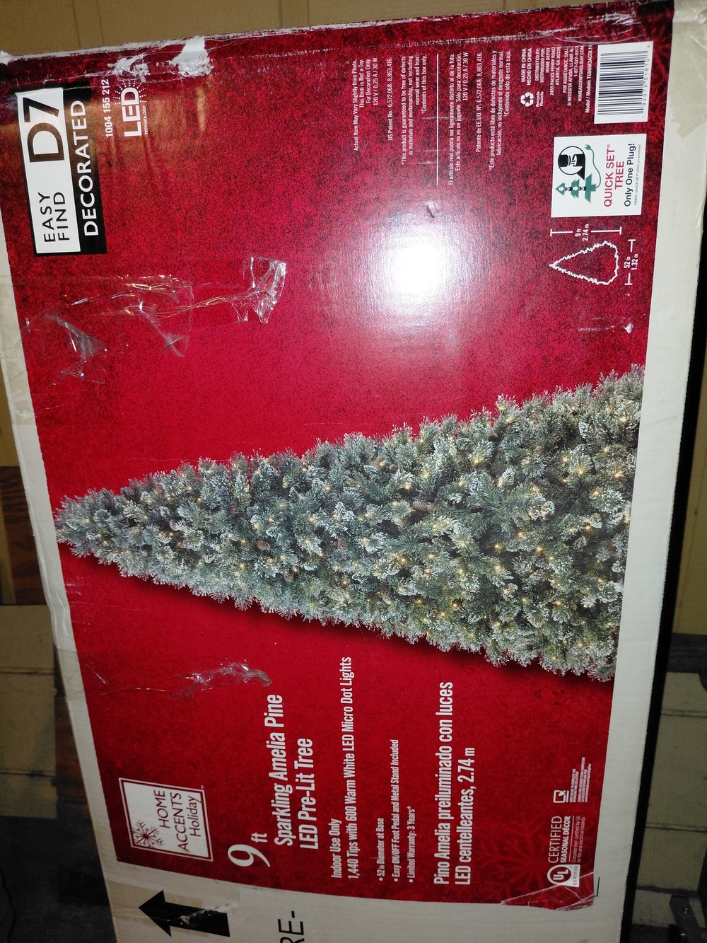 9 ft Sparkling Pre-Lit LED Holiday Tree - Green